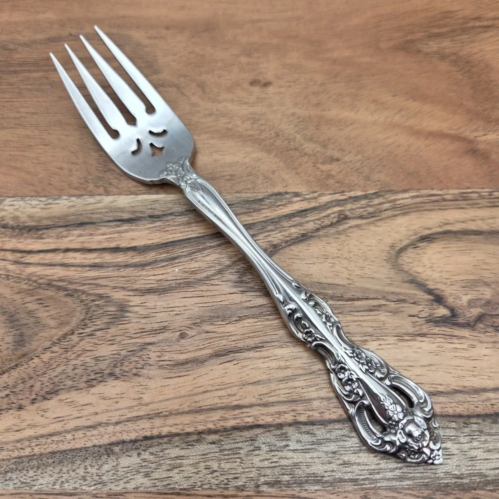 Set Of‎ 4 Oneida Michelangelo Cube Heirloom Stainless Steel 18/10 Salad Forks
